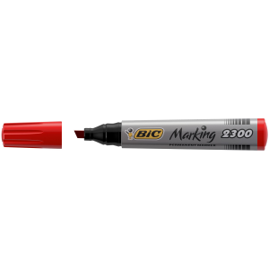 BIC MARKING 2300 MARCATORE PERMANENTE ROSSO PUNTA A SCALPELLO 3.70 mm CONF 12 Pz